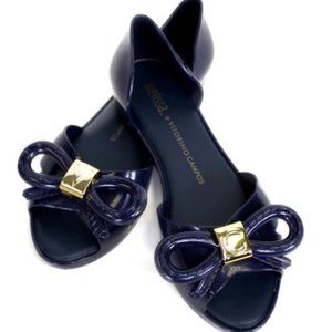 Melissa + Vitorino Campos D'orsay Flats Navy Jelly
